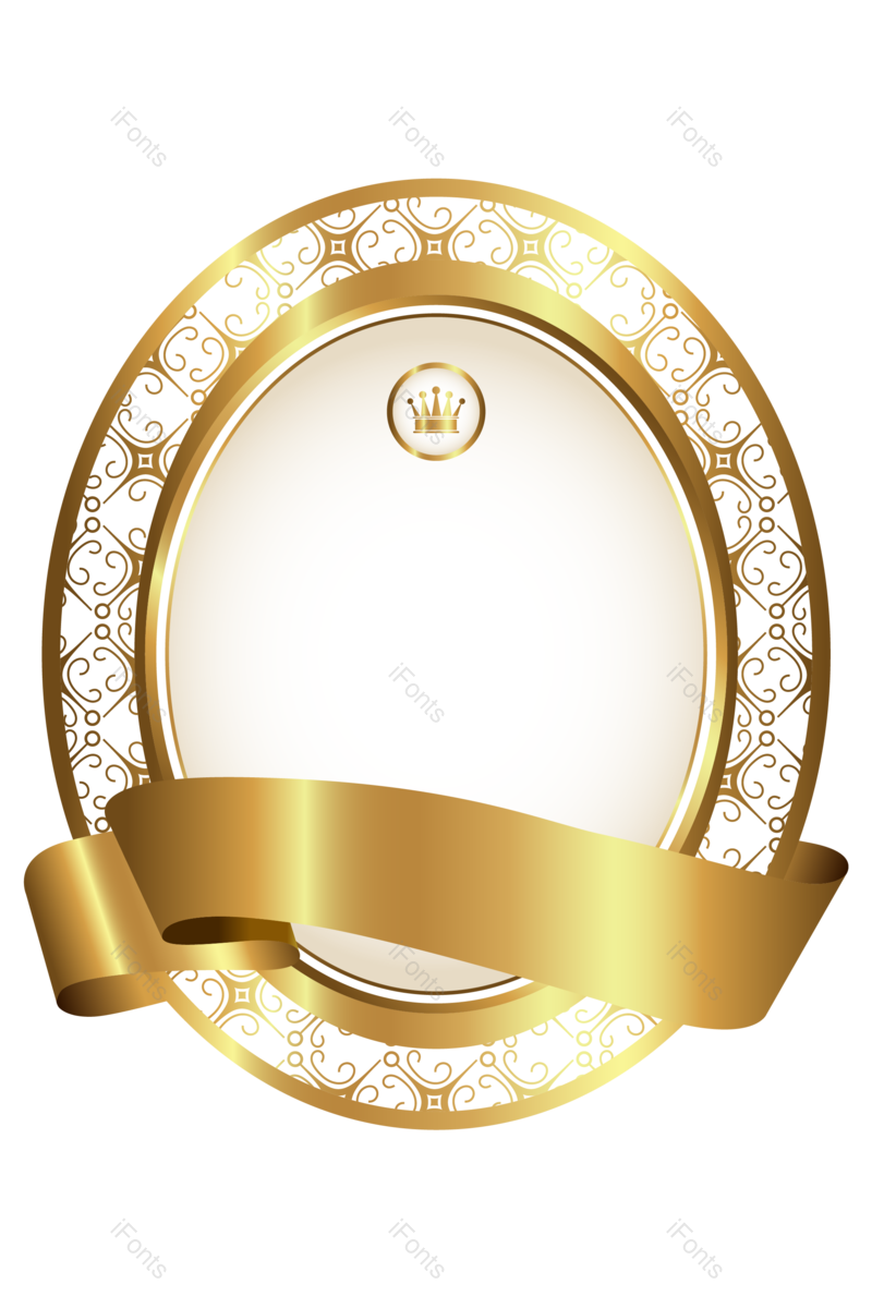 标签图片,古典花纹元素,金色渐变PNG,矢量元素免抠素材